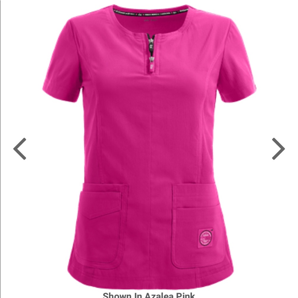 koi Lite Serenity Women's 2-Pocket Double Zipper STRETCH Scrub Top